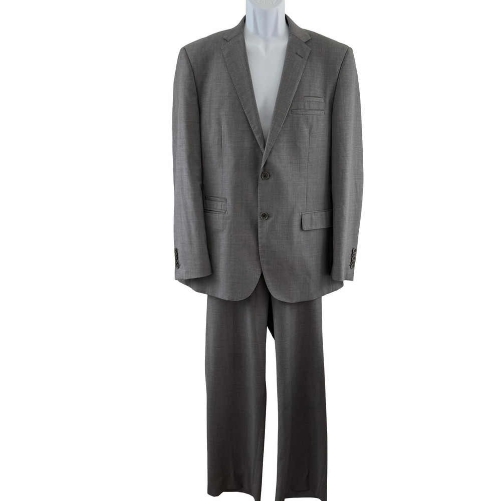 English Laundry Suit Mens 42R Gray Wool 2 Piece 35x30 Pants Business Classic